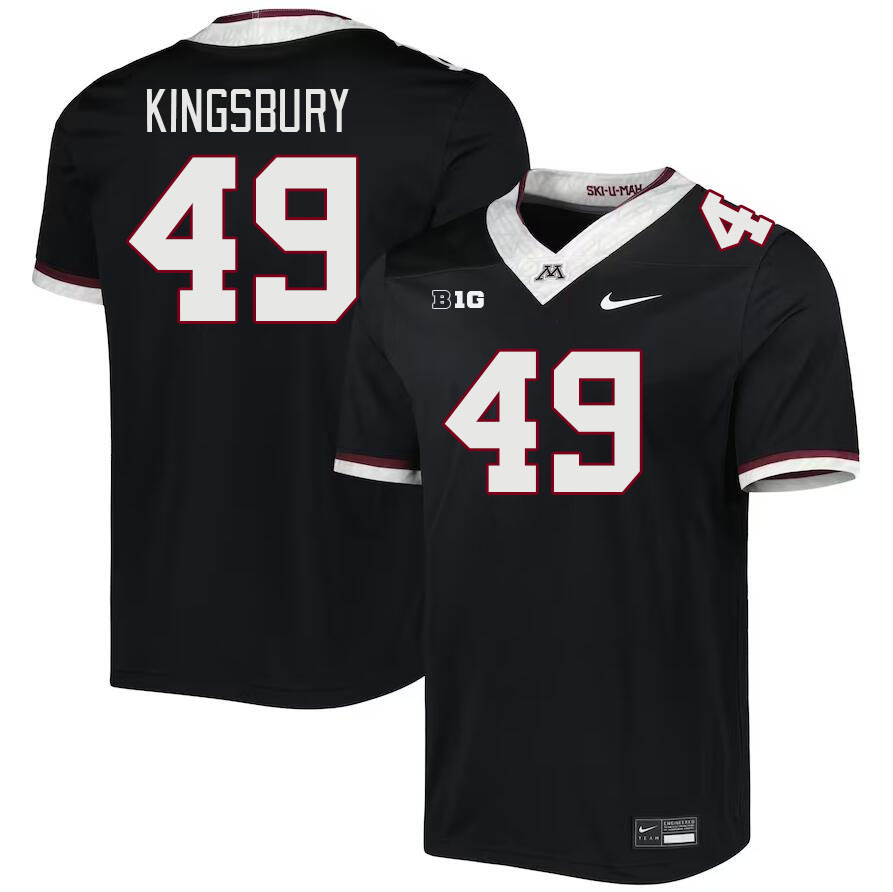 Men #49 Matt Kingsbury Minnesota Golden Gophers College Football Jerseys Stitched Sale-Black